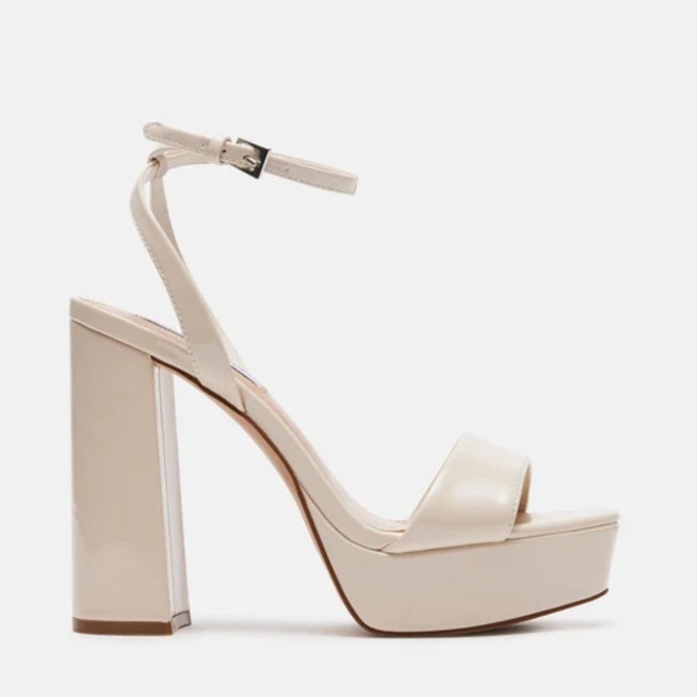 Steve Madden Lessa Bone Patent Platform Heels